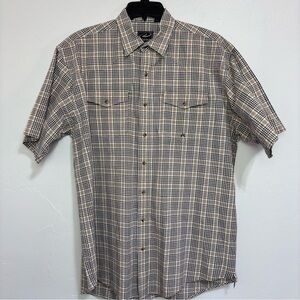 Roper Men's Snap Front XLT Short Sleeve Western Shirt Plaid Cotton FLAW